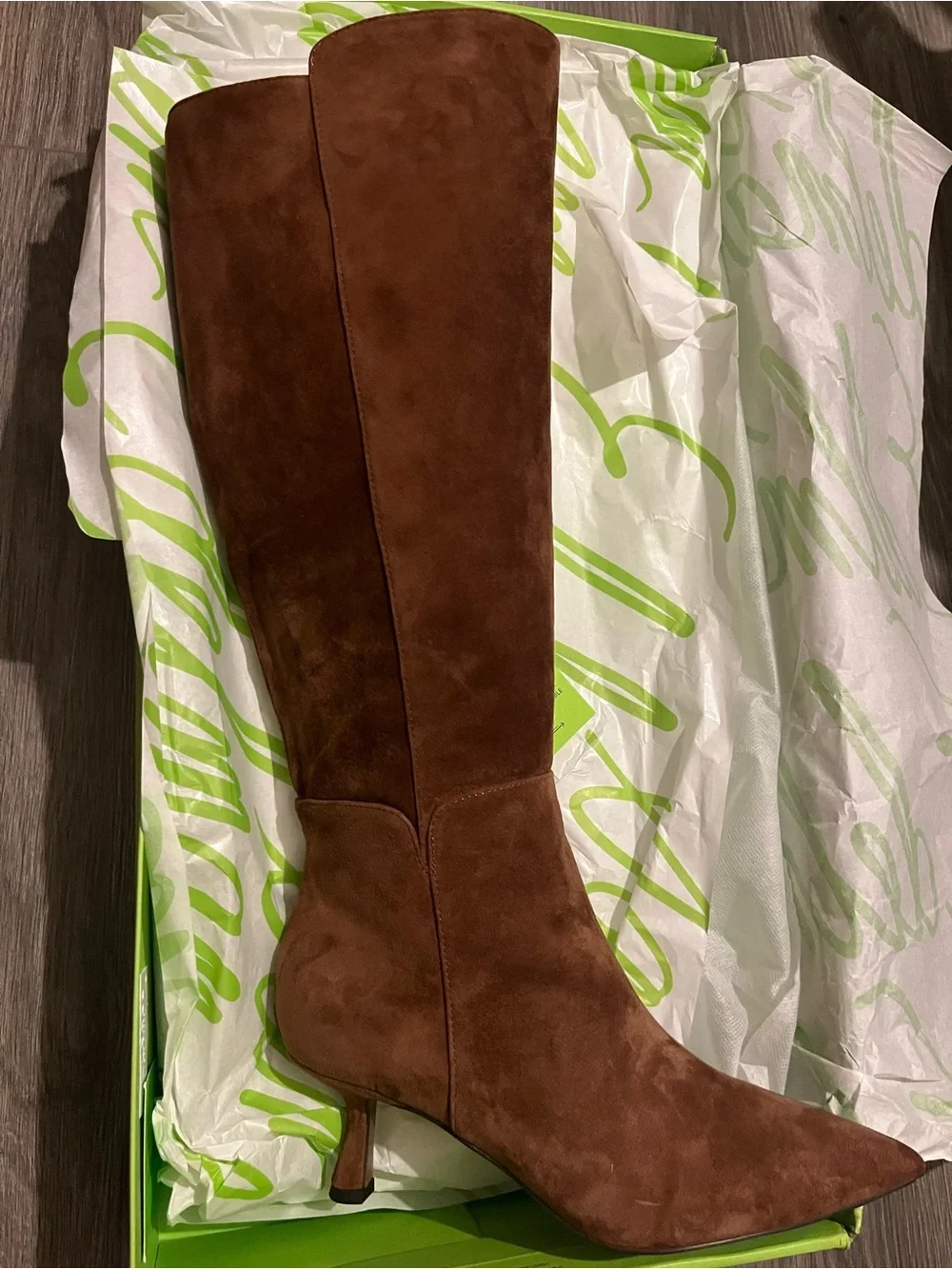 Sam Edelman Taylin toffe Suede Knee-High Pointed-Toe Boots